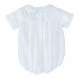 Petit Ami romper and cap with hand feather stitching