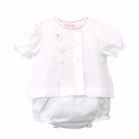 Petit Ami Shadow stitch diaper set. Newborn