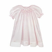 Petit Ami day gown with raglan sleeves and embroidered hem and matching bonnet. Prem