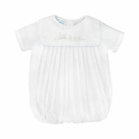 Petit Ami romper with train embroidery with cap. Newborn