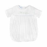 Petit Ami romper with train embroidery with cap. Newborn