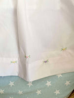 Petit Ami day gown with raglan sleeves and embroidered hem and matching bonnet. Prem