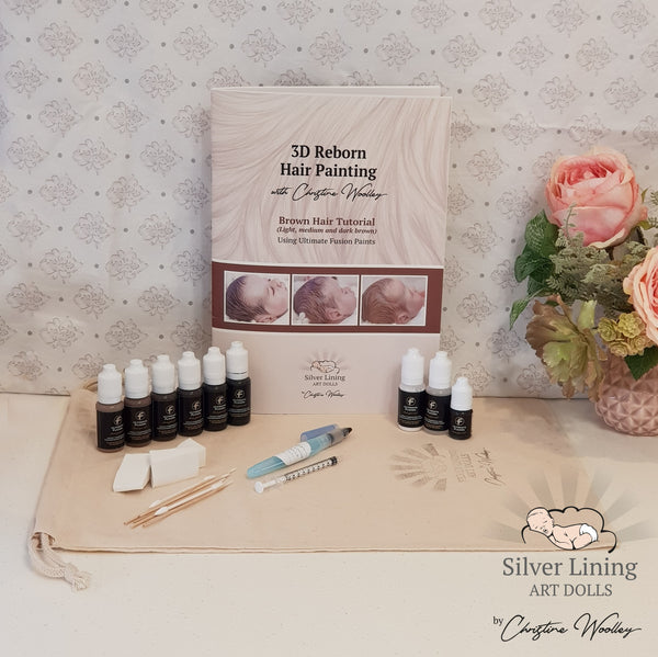 3D Reborn Hair Painting Deluxe Kit – Both Brown Hair and Blonde Hair Painting Kits